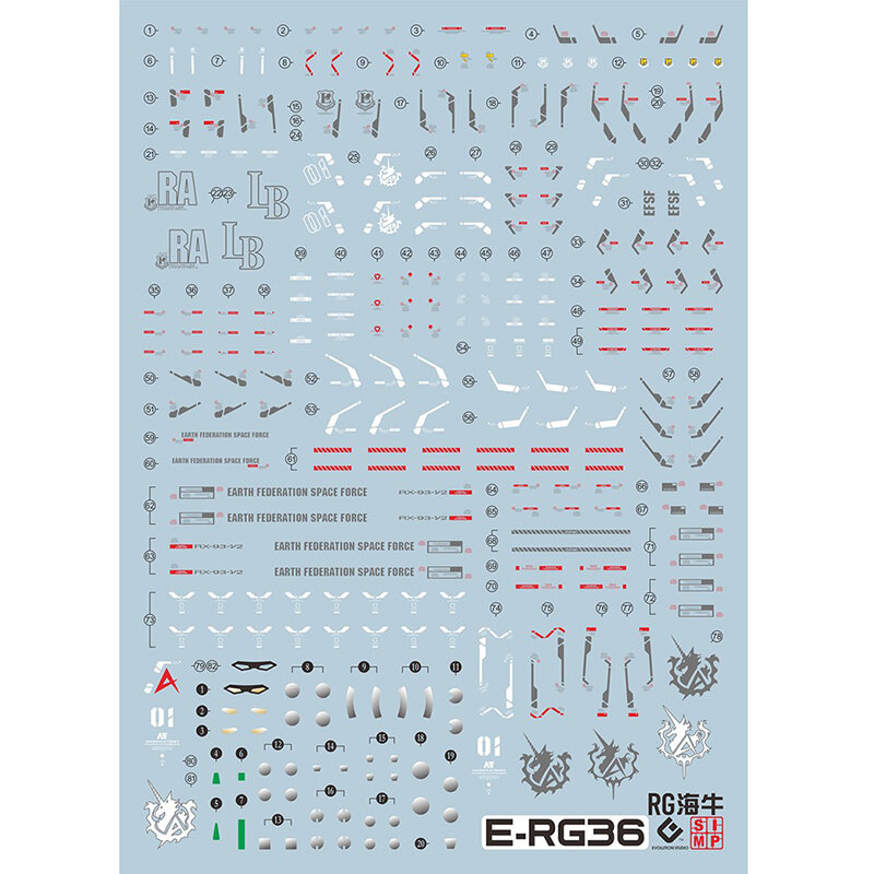 EVO 모델 데칼 워터 슬라이드 데칼 도구, 1/144 RG Hi-Nu 형광 스티커 모델, 장난감 디테일업 액세서리