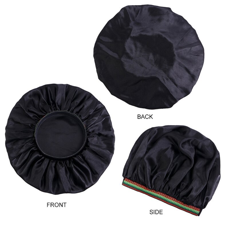 Diadema ancha Color sólido, gorro para dormir estilo étnico satinado, turbante envolvente, sombrero para quimio
