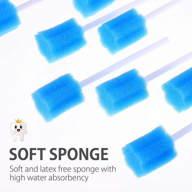 SUPVOX 100pcs Mouth Care Swabs Disposable Sponge Mouth Swabs Mouth Cleaning Sponge Mouth Oral Care Swabs