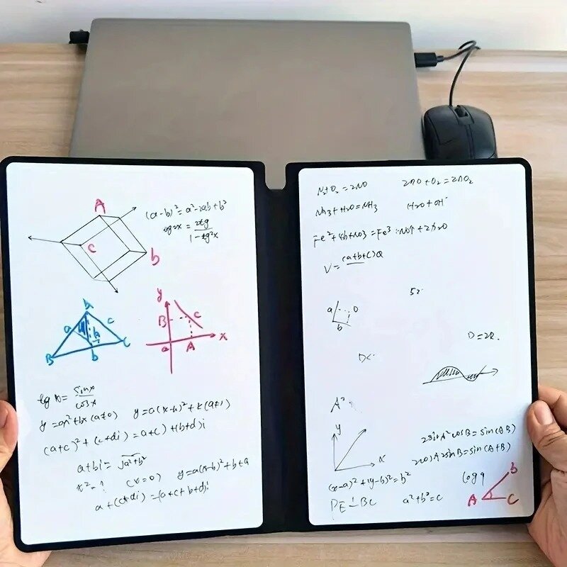 Notebook Whiteboard reutilizável com caneta Whiteboard grátis, apagando pano, planejador semanal, notebooks portáteis, Memo Book, A5