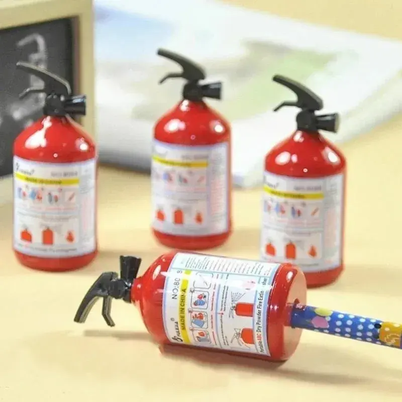 Sacapuntas creativo con forma de extintor de fuego para niños, papelería Kawaii para estudiantes, regalos de premios, suministros escolares de oficina, 2 piezas