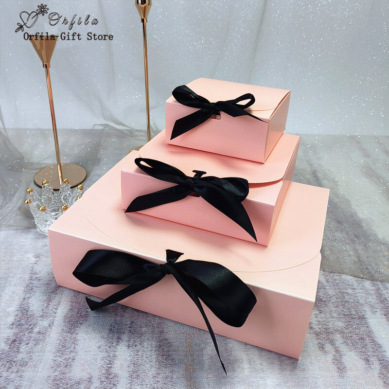 Confezione regalo nera da 5/10 pezzi confezione regalo piccola scatola di carta Kraft vuota forniture per feste bomboniere compleanno caramelle cioccolato