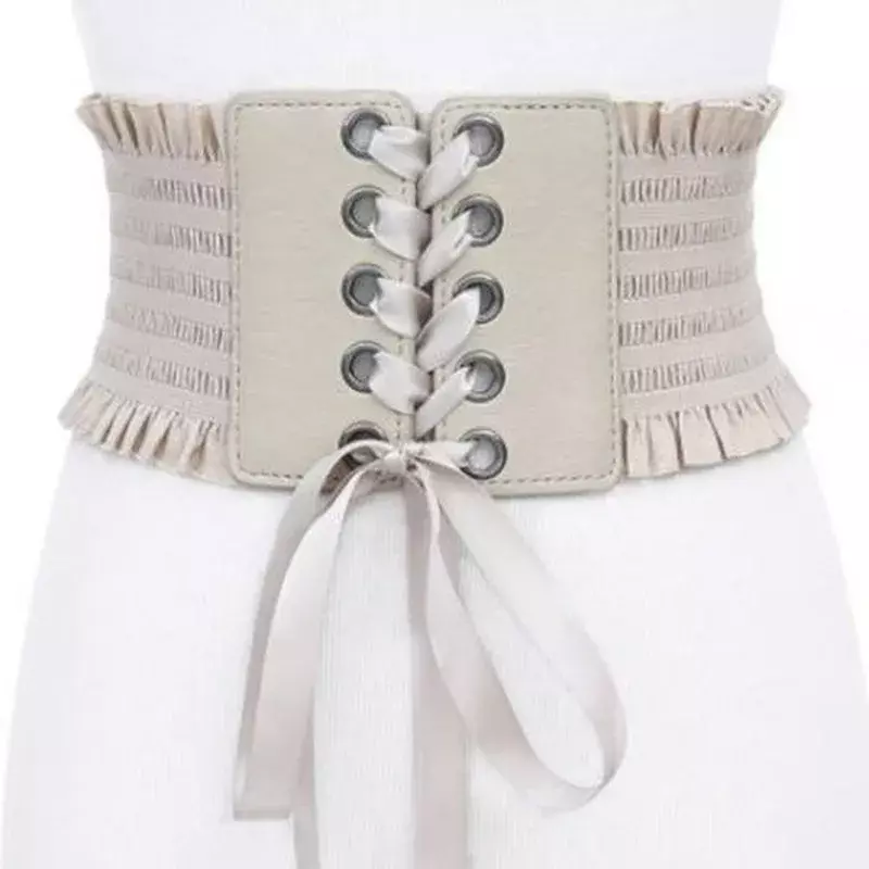 Women Fashion Stretch Belt Tassels Elastic Buckle Wide Dress Corset Waistband Women's High Waist Belt Wide Belts
