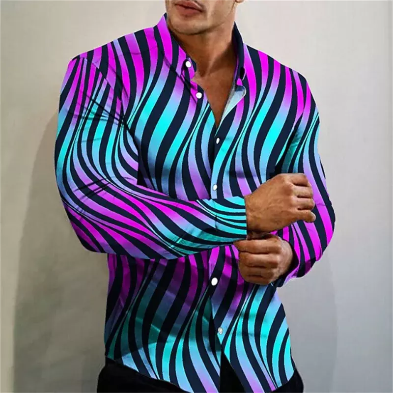 2023 t-shirt da uomo tuta con bottoni camicia mezza impiombatura tendenza nuovo fiore geometrico motivo trasparente abbigliamento camicia morbida e confortevole