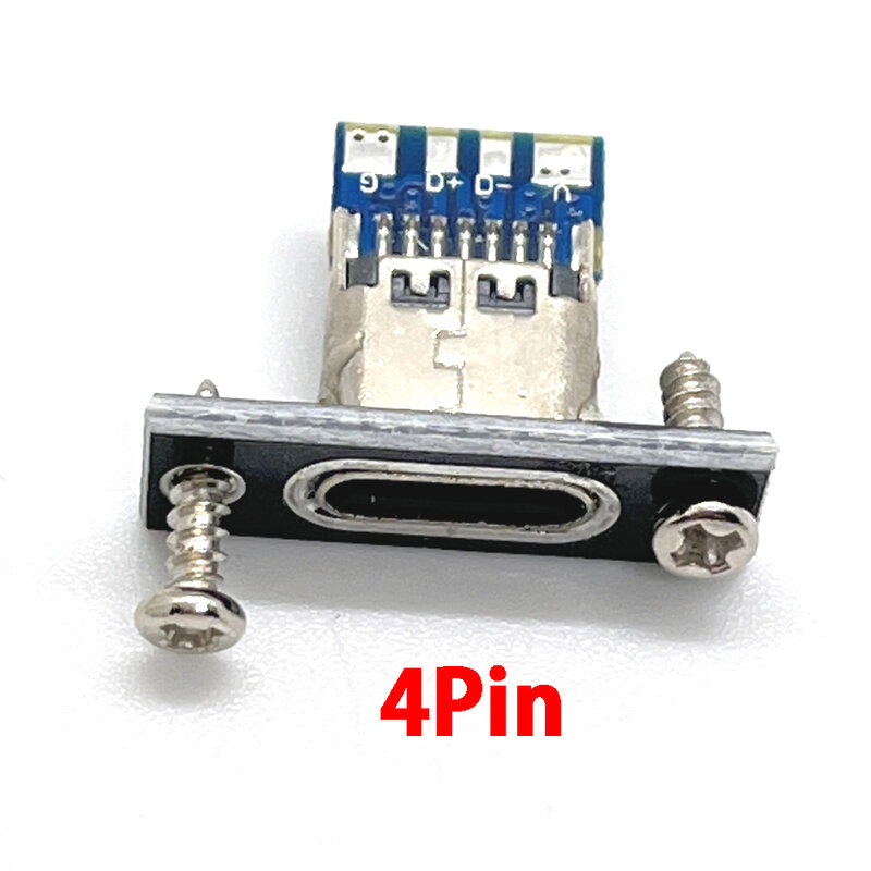 2Pin 4Pin USB Jack tipe-c tahan air garis strip dari solder bersama Wanita konektor Jack pengisian Port USB Tipe C konektor soket