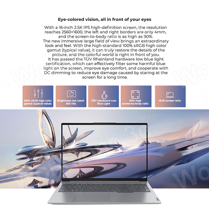Lenovo-ThinkBook 16 Laptop, Intel Core i7-13700H, i5-13500H, 16GB, 1TB SSD, Gráficos HD, 2.5K, 60Hz, Tela IPS, Notebook, PC, 2023