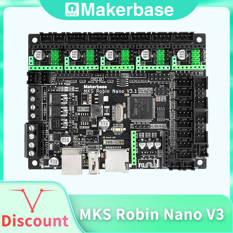 Makerbase MKS Robin Nano V3 Eagle 32 비트 168Mhz F407 제어 보드 3D 프린터 부품, TFT 스크린 USB 인쇄