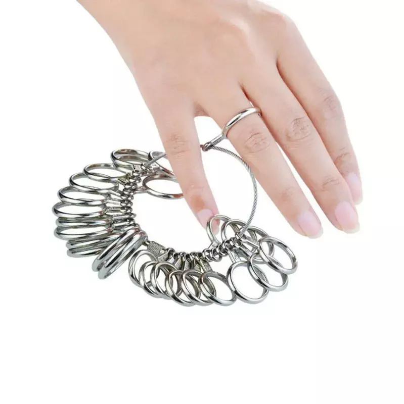 Aluminiowe wskaźniki pierścionek ze stopu miernik miarka ręcznie pętla biżuteria o wymiarach narzędzie do pierścieni 0-13mm pomiar obwodu palca