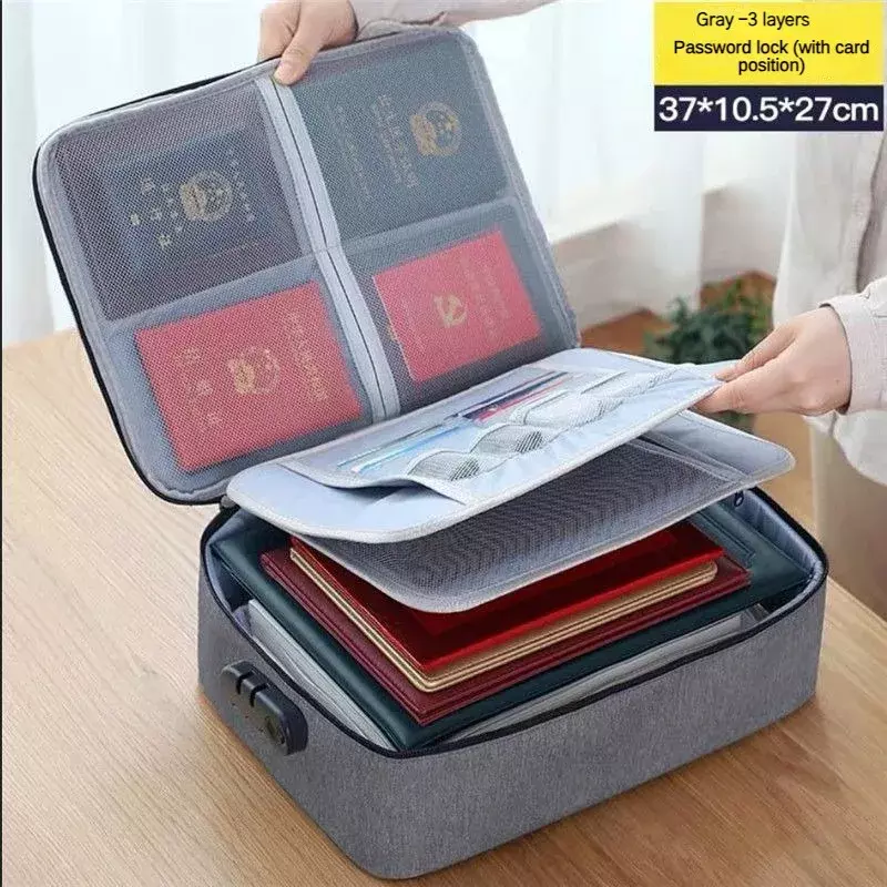 Valigetta multifunzionale per ufficio borsa per documenti impermeabile viaggio d'affari carta bancaria organizzatore per passaporto accessorio da viaggio