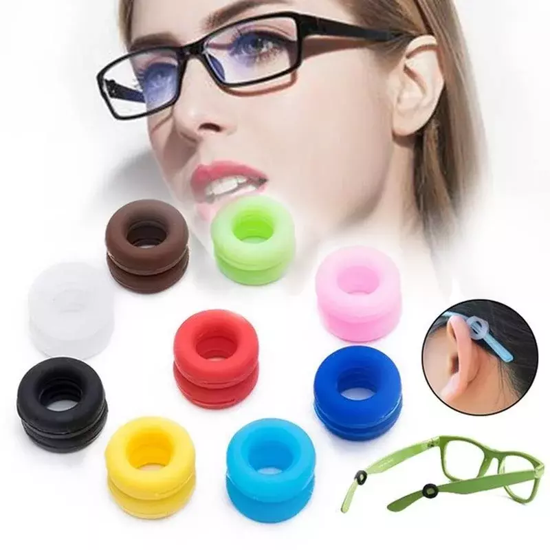 Crochets d'oreille antidérapants en Silicone Transparent, 20 pièces, support rond de retenue, crochet d'oreille pour lunettes élastiques, accessoires pour lunettes