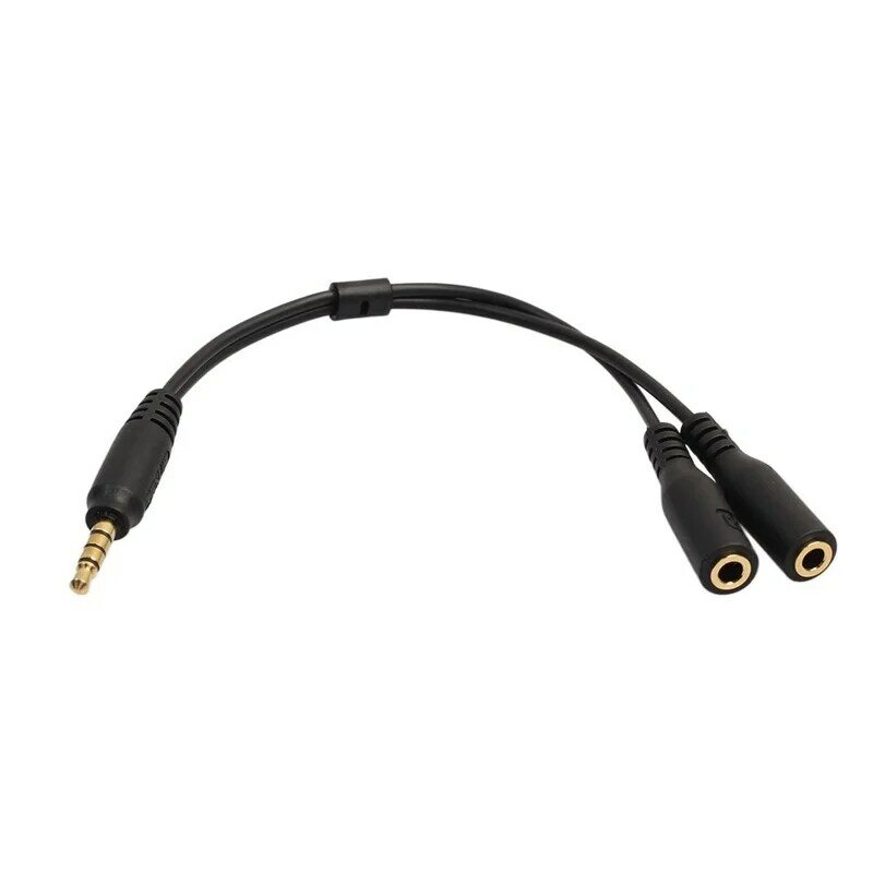 Universal 3.5mm Stereo Audio Male To 2 Female Headphone Microphone TRRS Y Splitter Cable Adapter Audio Adapter Cable