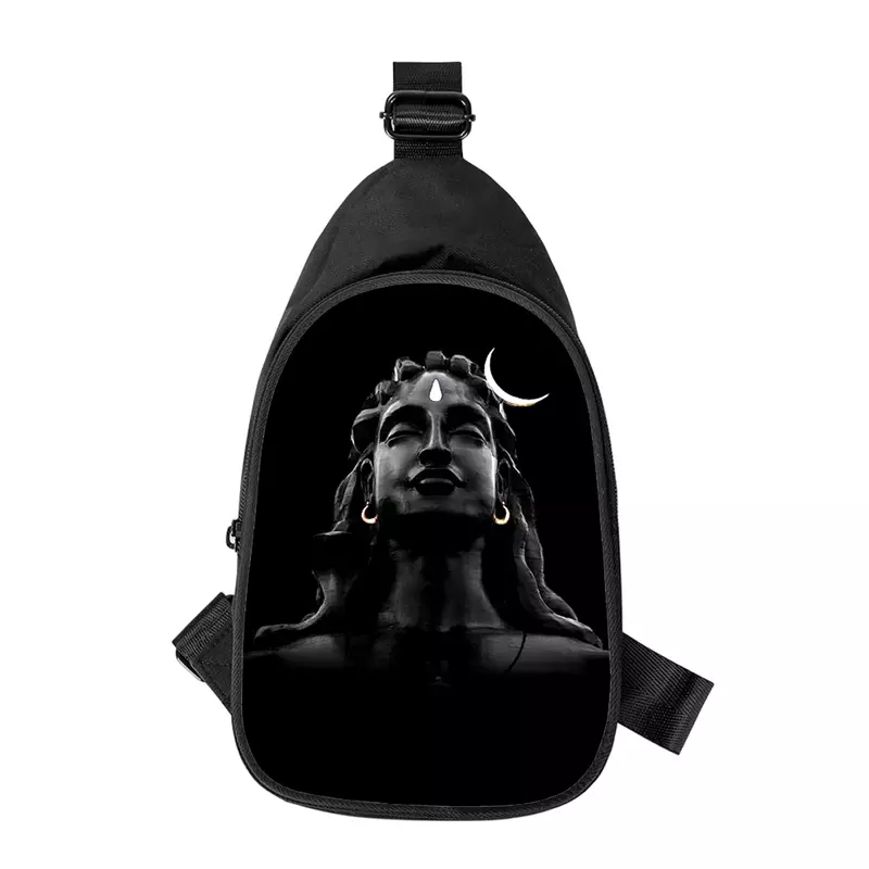 Shiva-3D Print Cross Chest Bag para Homens e Mulheres, Bolsa de Ombro, Bolsa de Cintura Masculina, Marido, Escola, Diagonalmente, Novo