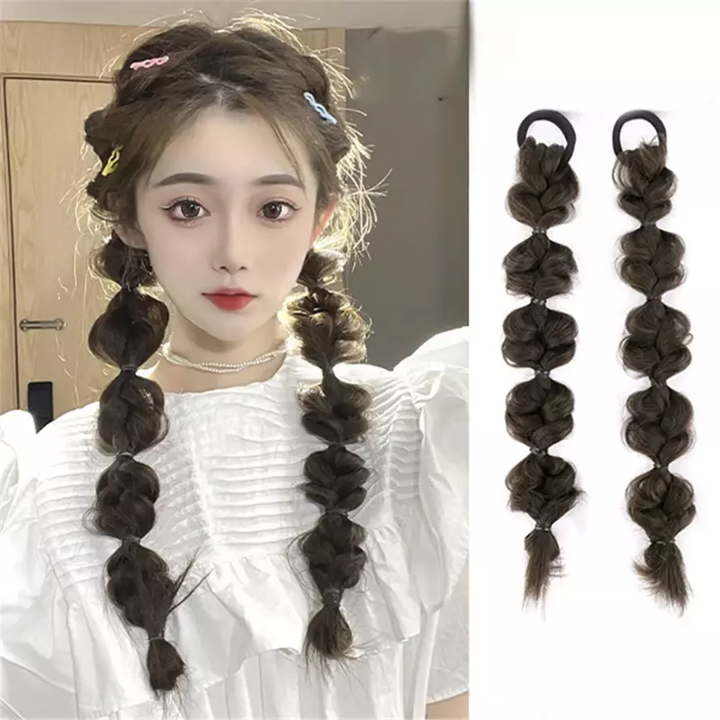 Корейский Искусственные волосы волоконный термостойкий парик для конского хвоста на заколке