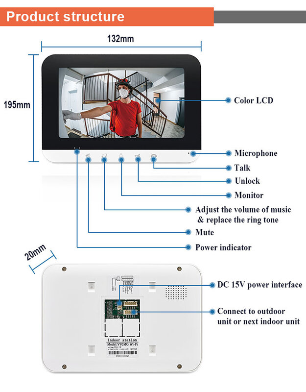 Tuya-Sistema de vídeo porteiro à prova d'água, Wi-Fi, 7 "monitores, 2, 3, 4 apartamento, família, porta, telefone, campainha IR, câmera, controle de acesso