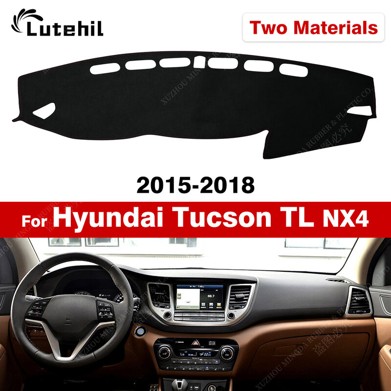 Cubierta de salpicadero de coche, accesorio Anti-UV para Hyundai Tucson TL NX4 2015 2016 2017 2018