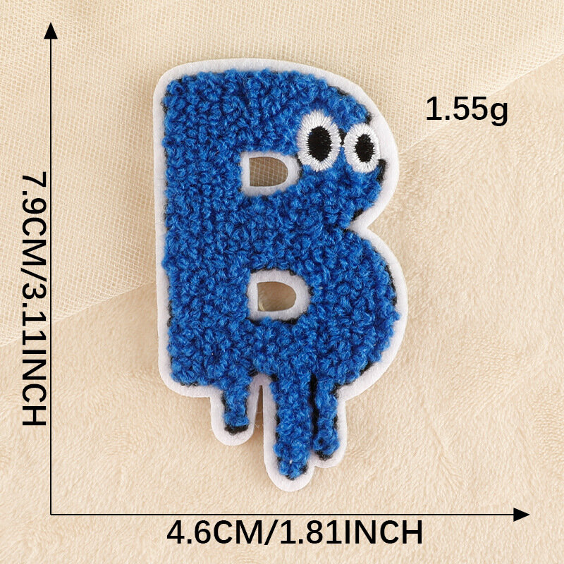 2024 New Cartoon Embroidery Patches Towel Fabric Monster Letter DIY Stickers Self-adhesive Badges Emblem Cloth Bag Accessories