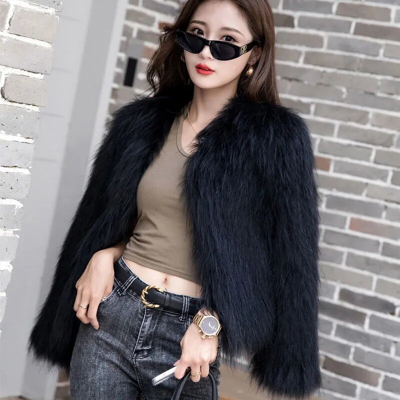 2023 autunno e inverno nuova comoda giacca di pelliccia sintetica da donna Versatile versione coreana cappotto di pelliccia sintetica femminile di moda sciolto