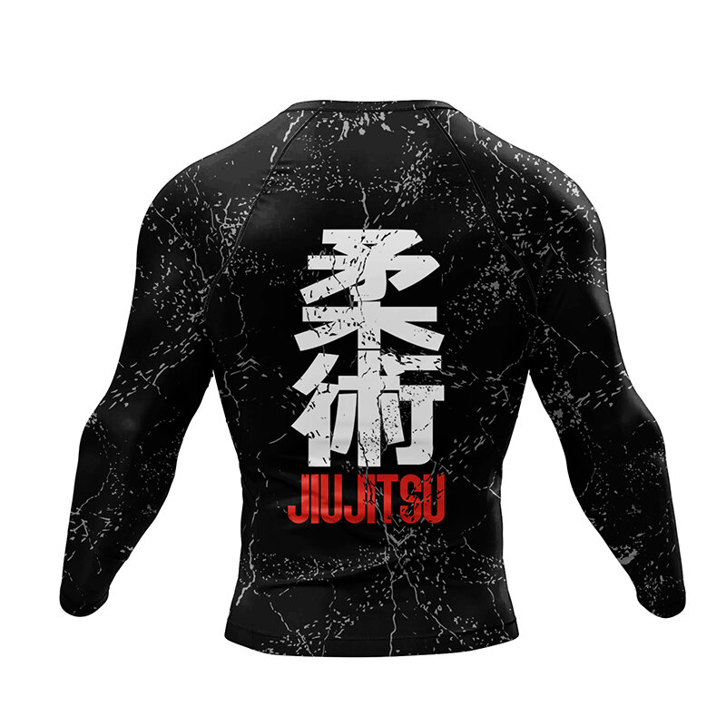 New Jiu Jitsu Rashguard MMA t-shirt + pantaloni per uomo 4 pz/set brasiliano Grappling Bjj boxe Rash Guard abbigliamento sportivo pantaloncini da palestra