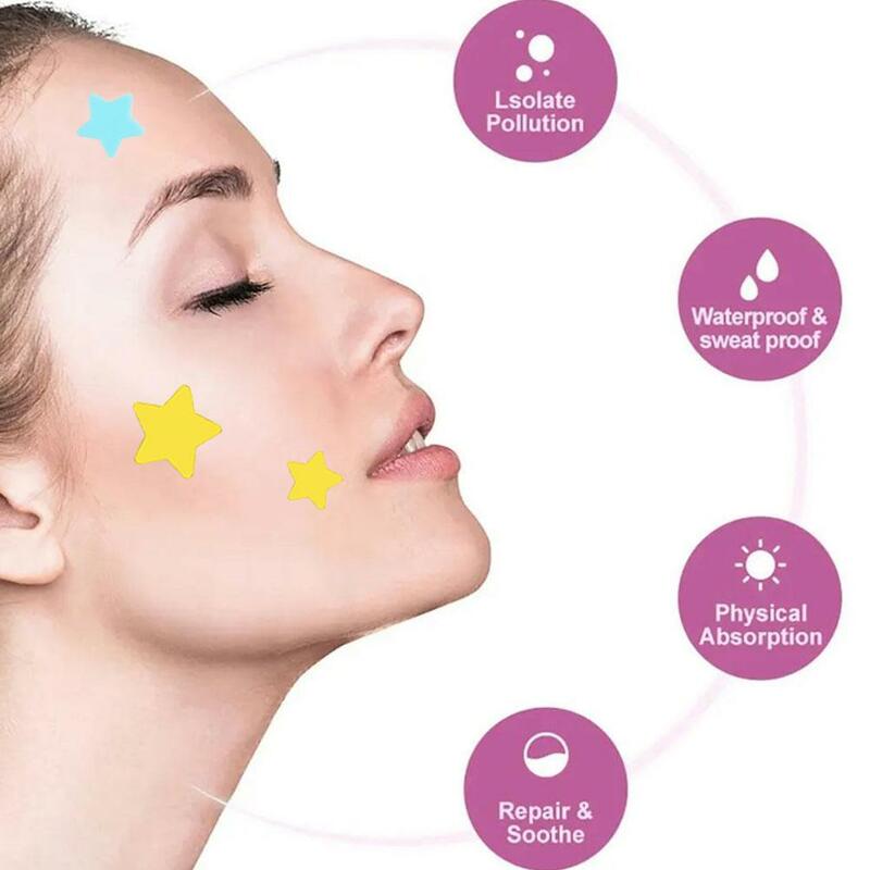 Parche Invisible para eliminar el acné, herramienta de belleza y maquillaje, PE, Estrella colorida