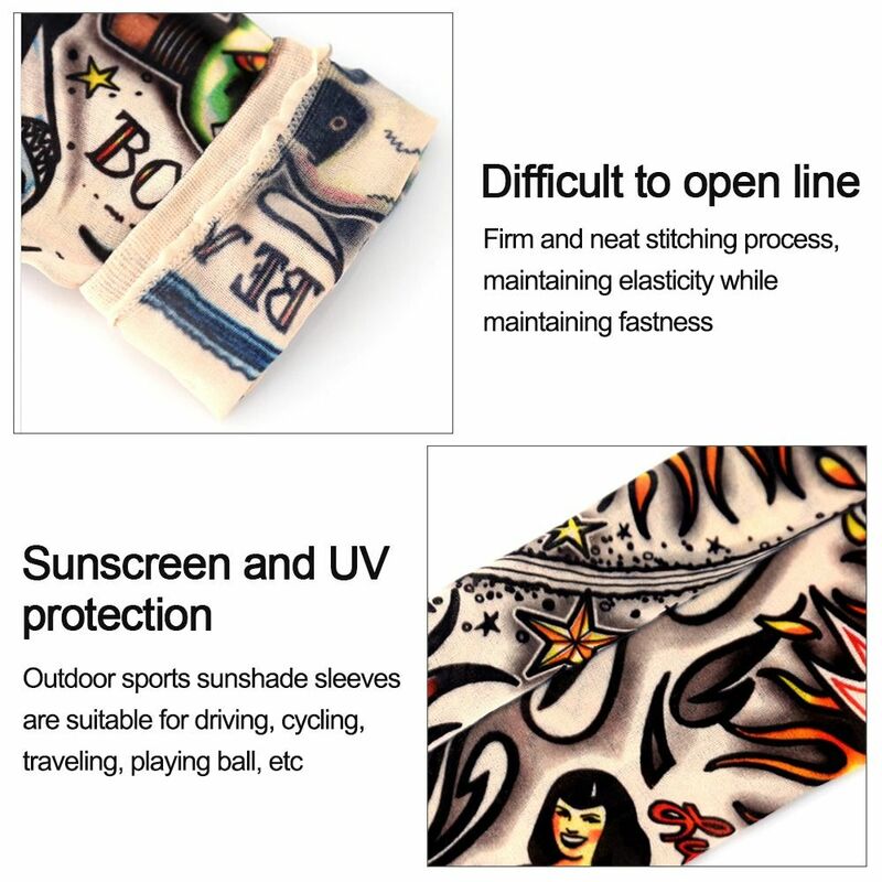 Proteção UV Cooling Arm Cover, Tattoo Sleeves, Flower Arm Sleeves, Proteção solar, Esporte ao ar livre, Corrida, Novo, Verão