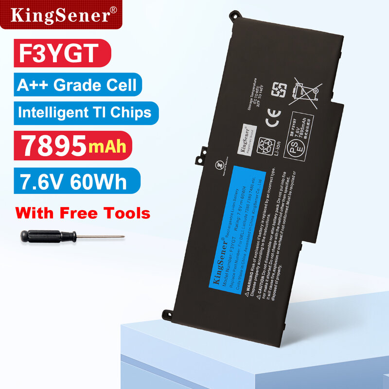 KingSener-Batería de ordenador portátil F3YGT para Dell Latitude 12, 7000, E7280, E7290, E7380, E7390, E7480, E7490, F3YGT, 2X39G, DJ1J0, herramienta gratuita
