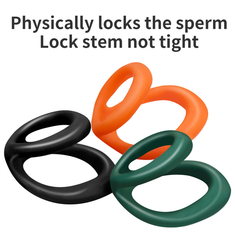 Anneau de verrouillage de sperme en silicone pour hommes, anneau de pénis masculin, réutilisable, éjaculation retardée, scrotum durable, jouets sexuels, produits pour adultes
