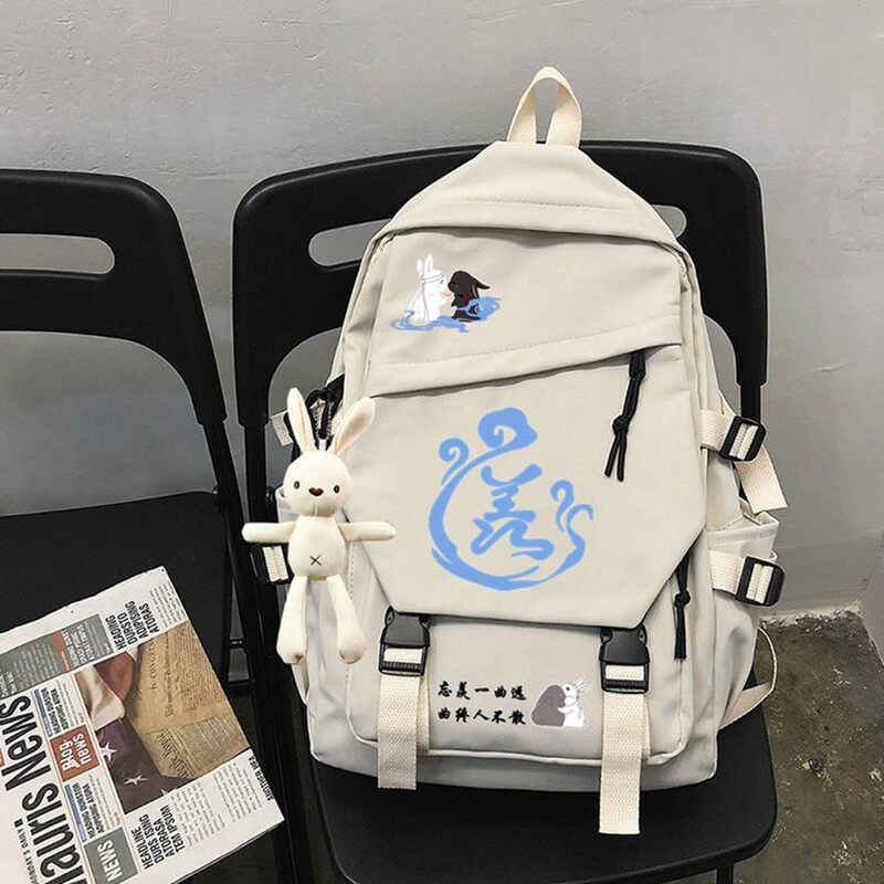Anime mo dao zu shi mochila cosplay o undomed wei wuxian lan wangji mochila sacos de escola adolescentes casuais ombro bolsa de viagem