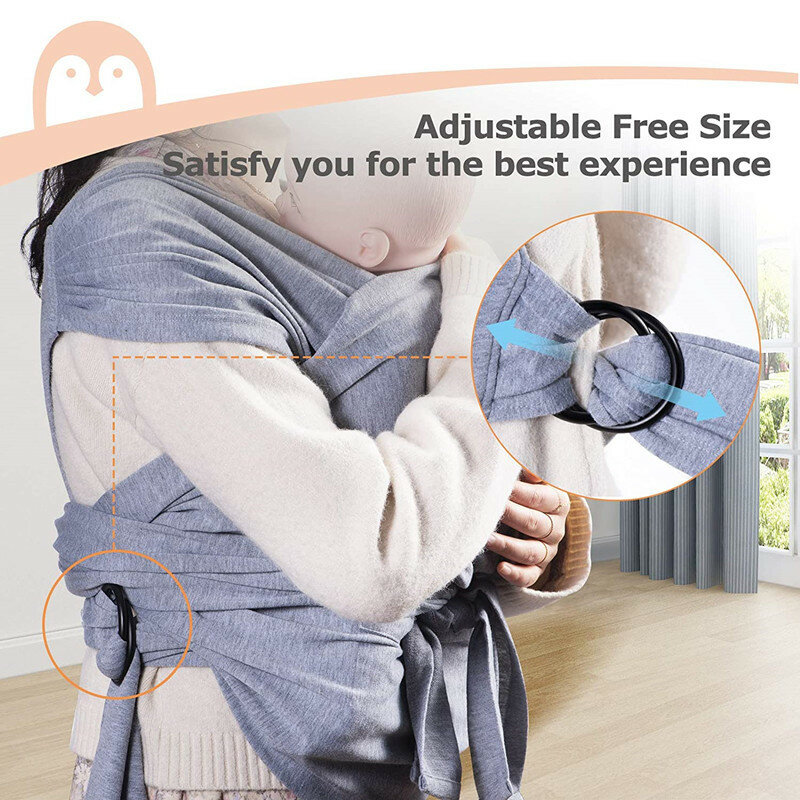 Baby Sling Ring Ergonomic Carrier Wrap Cotton Cross Simple Adjustable X-shaped Front Holding Type Childcare Gear Backpack
