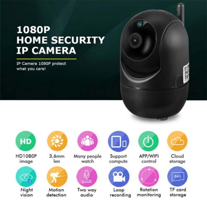 LLSEE Ycc365 Plus Cctv Smart IP Camera HD 1080P Outdoor Wireless Cloud Auto Tracking Infrared Wifi Home Surveillance Camera