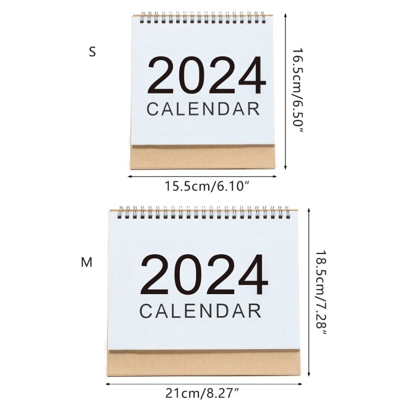 P82F 2024 Calendário Mensal de Flores Simples, Mini Calendário Criativo Decoração de Mesa Calendário Portátil Pequeno Calendário