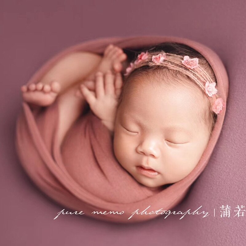 Cotton Newborn Jersey Wrap Stretch Baby Posing Wrap Newborn Props for Photography Photoshoot Layer Baby Photography Accessories