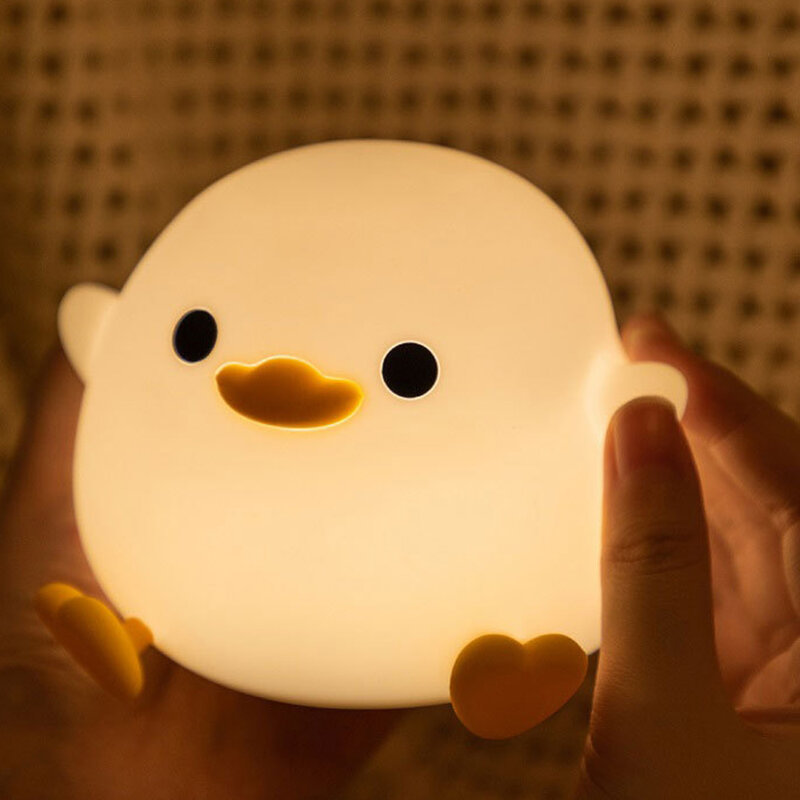 LED 야간 램프 실리콘 동물 팻 터치 센서 색상 변경 테이블 램프, 눈 보호 침실 야간 조명, 어린이 선물