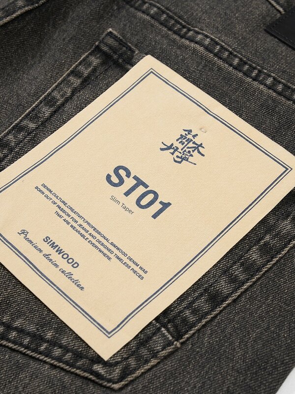 Simwood Denim Slim Fit Taps Toelopende Lage Stretch Jeans