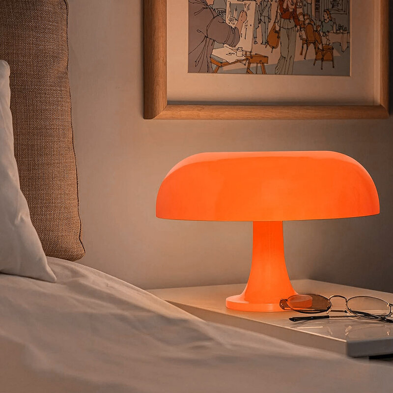 Lámpara de mesa LED con forma de seta, luz de mesita de noche para dormitorio de Hotel, regulable, adorno de escritorio para sala de estar, iluminación de decoración interior