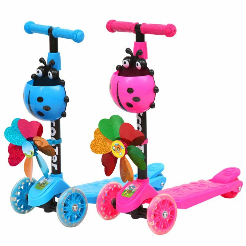 Mini juguete plástico, Scooter divertido, juguete plegable y altura ajustable