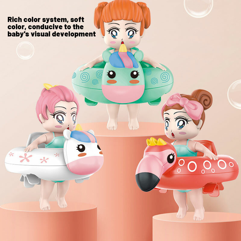 Círculo de natação boneca para brinquedos de banho de boneca crianças bebê banho anel de natação meninas bebê jogar brinquedos de água natação círculo