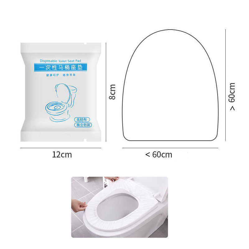 Portable Disposable Toilet Seat Cushion Wholesale WC Non-Woven Cotton Travel Hotel Household Toilet Cover Waterproof Single Pack