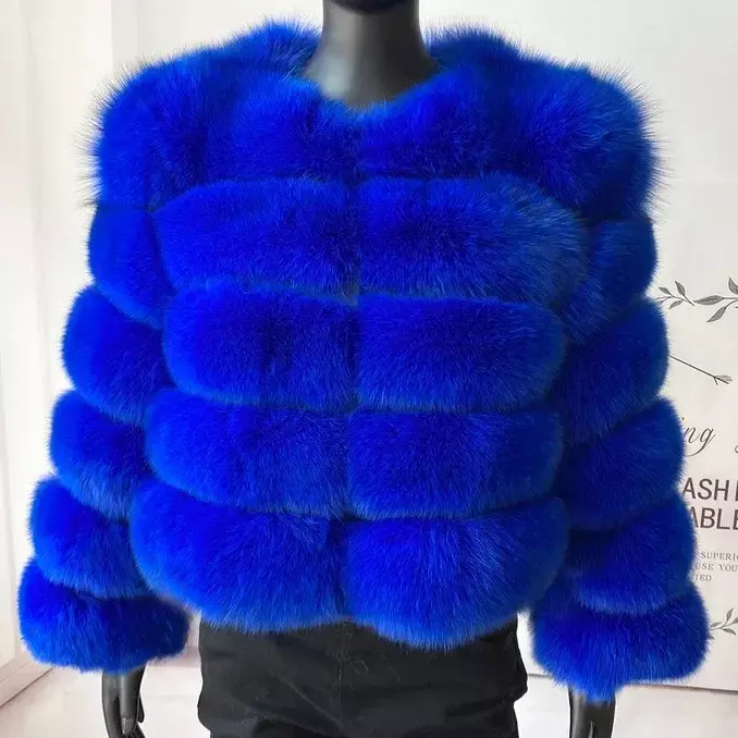 2024 moda damska sztuczne futra jesień zima kobiety krótkie lisy puszyste kurtki wysokiej jakości damskie C39