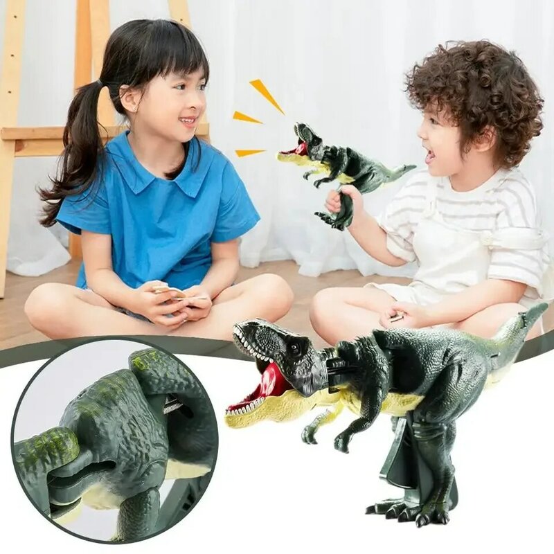 Mainan interaktif gigitan Model dinosaurus simulasi Dunia Jurassic mainan untuk anak-anak hadiah anak laki-laki mainan Tyrannosaurus Rex