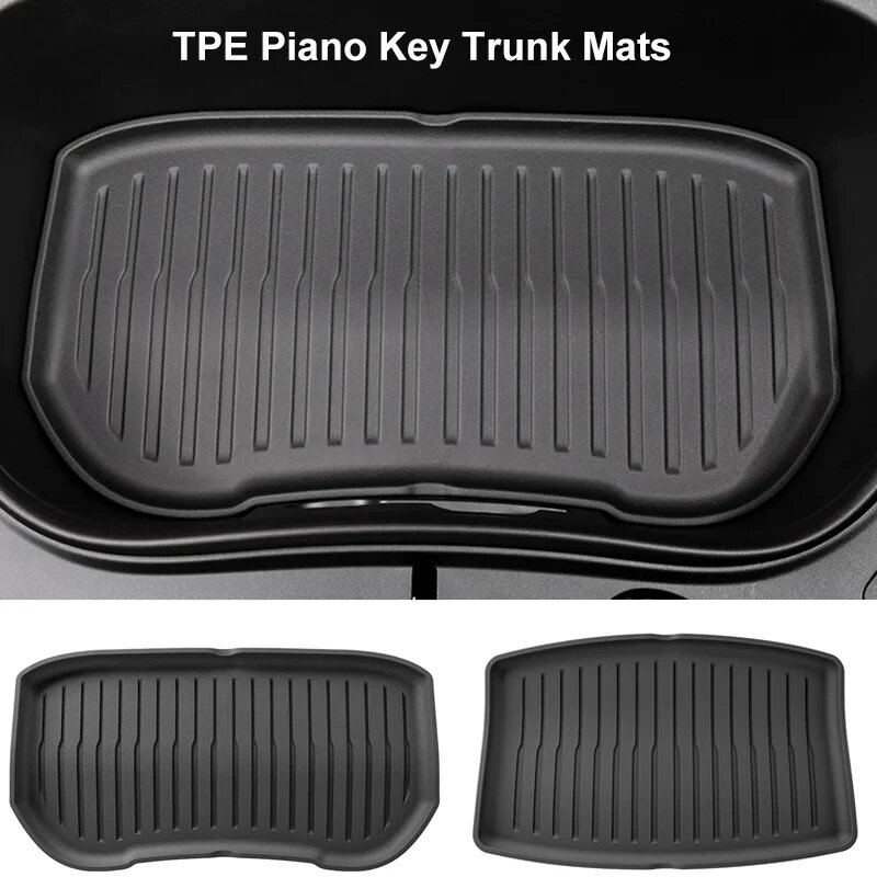 Floor Trunk Mats for Tesla Model 3+ TPE Waterproof Wear-resistant Foot Pads Car Front Rear Trunk Mat New Model3 Highland 2024
