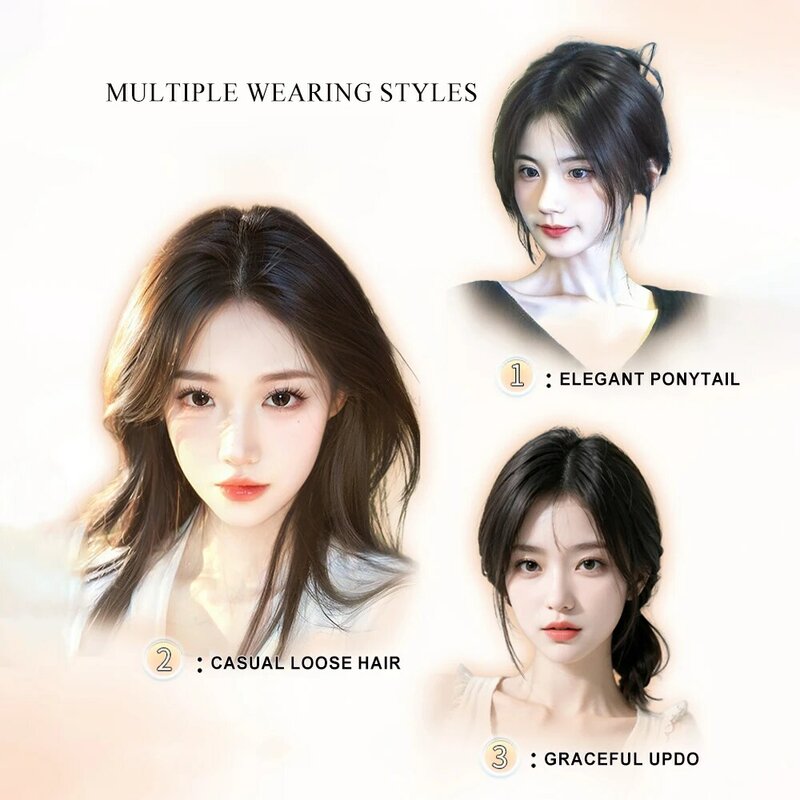 Natural Human Hair Bangs Side Fringe Hair Bangs for Women 3D Middle Part False Bangs Clip-in Extensions Invisible Hairpieces