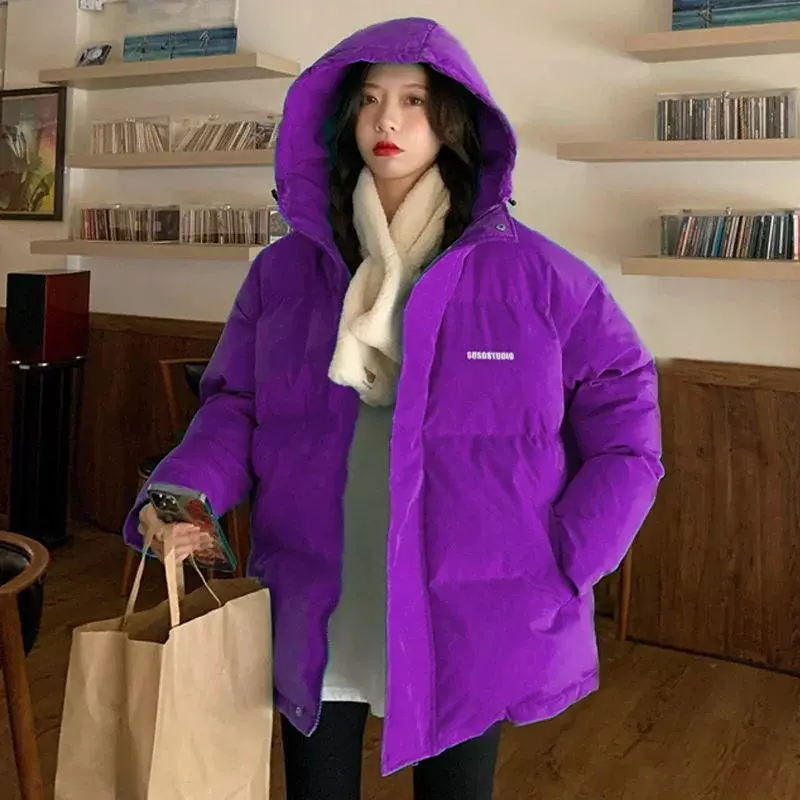 2024 nuovo coreano sciolto solido corto caldo Streetwear moda Bubble pane cappotti inverno addensare giacche donna cotone imbottito soprabito