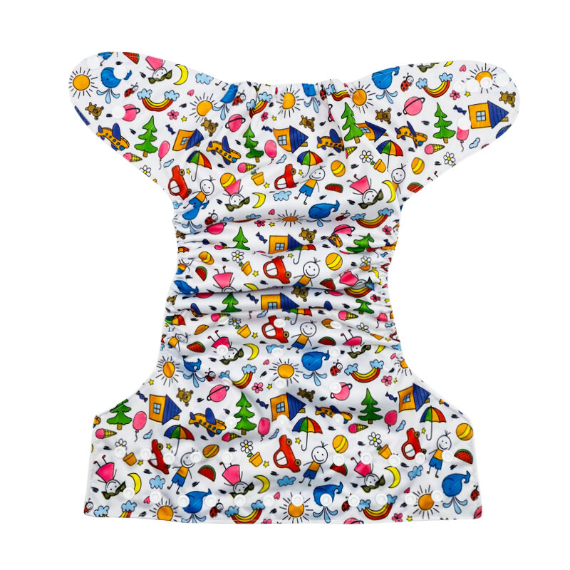 [Usurpon] детские подгузники большого размера, экологически чистые тканевые подгузники с принтом, моющиеся подгузники регулируемого размера, подходят для детей, многоразовые подгузники для детских подгузников