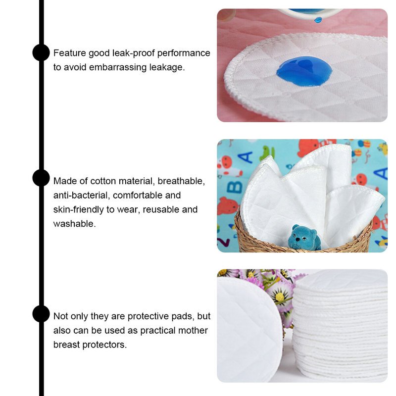 Almofadas anti-derramamento de algodão para mulheres grávidas, esteira de enfermagem lavável, suprimentos para amamentação, 16 pcs