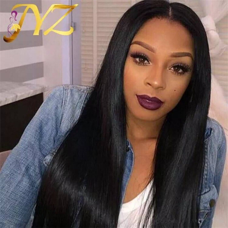 New Advanced Sense Wigs Popular Fashion 26-inch Long Straight Hair Synthetic Fiber Natural Black Wigs for Women Girls