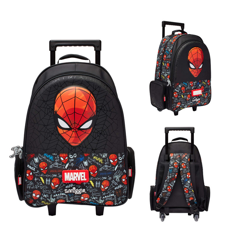 마블 스파이더맨 배낭 스미스글 휠 책가방, 어린이 배낭 트롤리 가방, 3-16 세 인기 판매