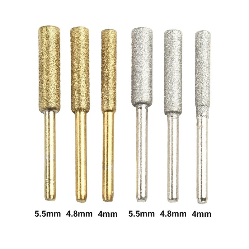 Chainsaw Sharpener Metal Grinding 6PCS Carving Coated Cylindrical Burr Grinding Tool Sharpener Stone File