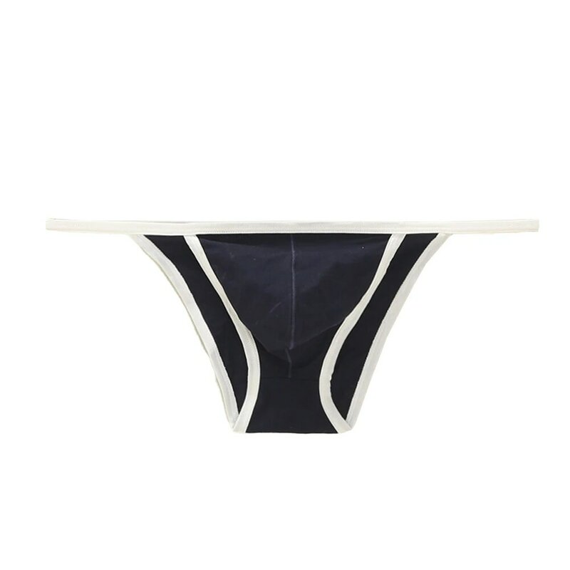 Mannen Sexy Tanga String Bikini Contouren Pouch Fijne Katoenen Jersey Kleur Slips Ademende Lage Taille Sneldrogende Onderbroek