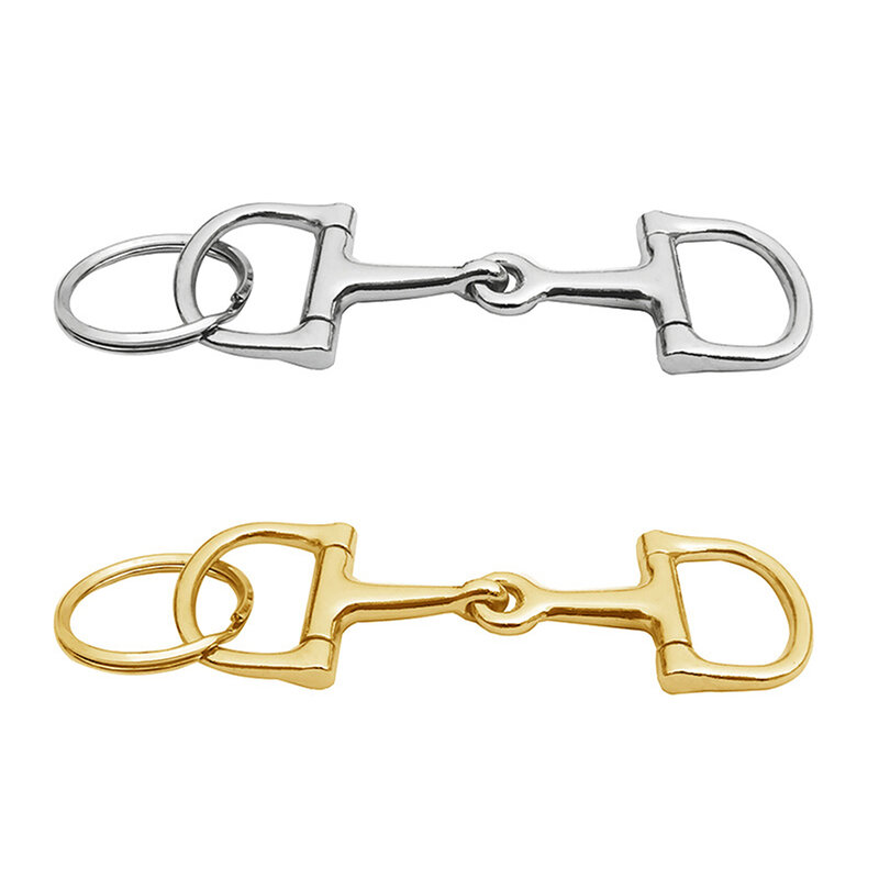Horse Bit Key Chain Zine Alloy D‑Shaped Snaffle Keychain Durable Silver Horse Snaffle Bits Key Ring Gift for Men Women Dropship