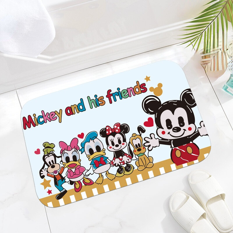 Disney Mickey Doormat Floor/Bath/Kitchen/Beach Mat Flannel Sponge Fabric 3D Printed Shaggy Custom Decoration for Bedroom